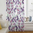 thumbnail image 5 of Purple Pink Roses Sheer Curtains 63 Inches Long, Spring Floral Elegant Pastoral Botanical Light Filering Curtains, Breathable Simi Curtain Privacy Drapes for Living Room Bedroom Window Treatment, 5 of 9