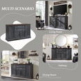 thumbnail image 2 of IFGET Farmhouse 58" Buffet Cabinet with Storage, 2 Large Drawers & 4 Grooved Barn Doors, 34" Tall Coffee Bar Cabinet, 2 of 6