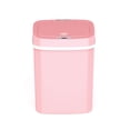 Nine Stars 3.2 Gallon Lid Soft Close Waste Basket, Touchless Oval Bathroom Garbage Can, Pink ...