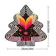 thumbnail image 2 of Stylized Metal Hanging Christmas Tree Wind Spinner - Heart Design with Orange & Pink Stars White Circles Perfect for Garden Decor, 2 of 7