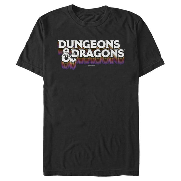 Men's Dungeons & Dragons Retro Logo  Graphic Tee Black Large