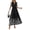Black, variant on Women's Summer Boho Maxi Dress Spring Floral Short Sleeve V Neck A Line Flowy Beach Wedding Guest Dresses