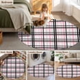 thumbnail image 5 of Pink Black Plaid Round Area Rug 4 FT, Non Slip Indoor Outdoor Rug, Farmhouse Pink Black Checkered Washable Soft Circular Carpet Non-Shedding Floor Mat for Coffee Table Nursery Foyer Balcony, 5 of 8
