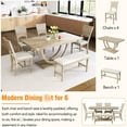 thumbnail image 4 of Half Round Legs 6 Dining Collection, Solid Wood Table, Upholstered Chairs & Bench Furniture,, 4 of 7