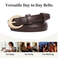 thumbnail image 6 of SENDEFN 2 Pack Women Belts For Jeans Dresses Pants Ladies Leather Waist Belt with Gold Buckle, 6 of 10