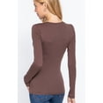 thumbnail image 4 of Simply Fashion Active Basic CrewNeck LongSleeve Slim Fit Cotton Tshirts,dark brown,medium, 4 of 4