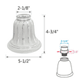 thumbnail image 2 of Aspen Creative 23082-4, Clear & Sandblasted Replacement Glass Shade, 2-1/8" Fitter, 5-1/2" D x 4-3/4" H, 4 Pack, 2 of 6