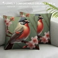 thumbnail image 3 of COMIO  Bird Flower Branches Leaves Throw Pillow Covers for Sofa Couch Pillows Decorative Family Room Home Farmhouse Decor, 3 of 5