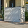 thumbnail image 5 of LZBEITEM 25 Cu.ft Upgraded Outdoor Horizontal Storage Shed with 2 Adjustable Shelves, Weather-Resistant Resin Tool Sheds, Multi-Opening Door, Waterproof & Lockable, 5 of 12