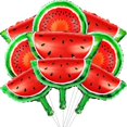 thumbnail image 1 of 9 Pieces Watermelon Foil Balloons Watermelon Mylar Balloons Cartoon Fruit Foil Balloons for Sum, 1 of 5
