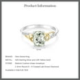 thumbnail image 5 of Gem Stone King 2 Tone 10K Yellow Gold and 925 Sterling Silver Green Prasiolite and White E-F Lab Grown Diamond Women Ring (1.34 Cttw, Available in Size 5,6,7,8,9), 5 of 5