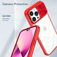 thumbnail image 7 of SaniMore Silde Camera Case for iPhone 14 Pro 6.1", Rugged PC & Soft TPU Crystal Clear [Not Yellowing Technology] Shockproof Protective Cover for iPhone 14 Pro Women Men, Red, 7 of 7