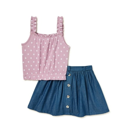 

Wonder Nation Baby and Toddler Girls Skirt Set 2-Piece Sizes 12M-5T