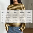 thumbnail image 2 of Hvogkswy Long Sleeve Shirts for Women Trendy Crewneck Cropped Striped T Shirt Loose Casual Pullover Blouses, 2 of 7