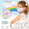 JilgTeok 50Pcs Children's Disposable Fish Shape Face Mask,Boy Girls Individually Wrapped Masks 3-layer,Kids Breathable And Comfortable Non-woven Fabric Face Shields Cloth Cotton