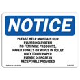 thumbnail image 1 of SignMission OS-NS-D-35-L-17455 OSHA Notice Sign - Please Help Maintain Our Plumbing System, 1 of 1
