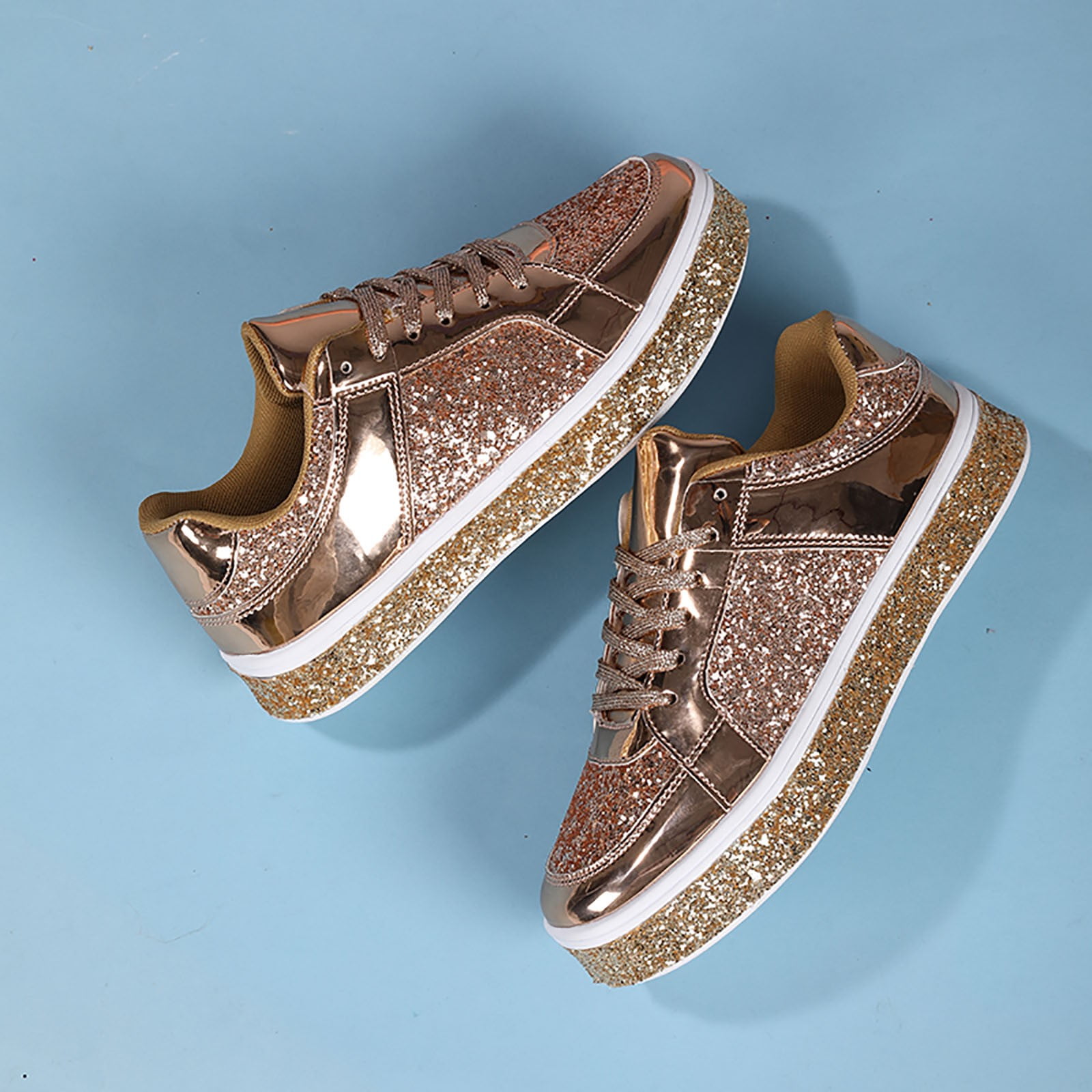 rose gold tennis shoes womens