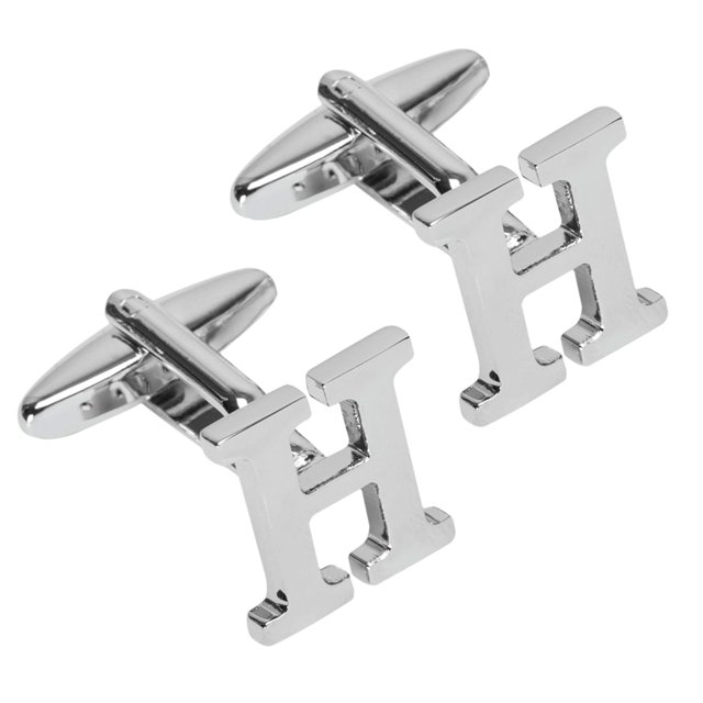 BodyJ4You 2PC Cufflinks Personalized Initials Letter H Men's Button Shirt Business Gift