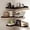 Burnt, variant on Floating Corner Shelves Set of 3, Solid Wood Picture Wall Shelf, Floating Shelves for Storage for Bedroom Kitchen Bathroom Living Room (White)