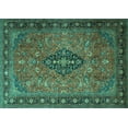 thumbnail image 1 of Ahgly Company Indoor Rectangle Medallion Turquoise Blue Traditional Area Rugs, 5' x 8', 1 of 4