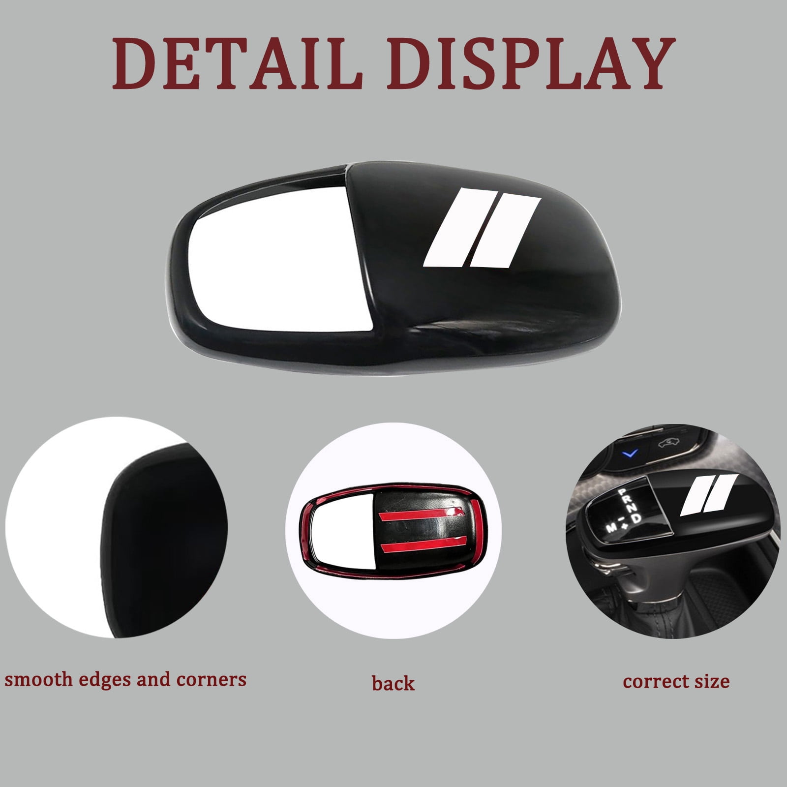 Gear Shift Knob Head Cover Trim For Dodge Challenger Charger Interior Decoration Accessories 2015-2024 / Durango 2016-20243 ABS -Challenger War Horse-Shift knob(all inclusive)-Black White Label