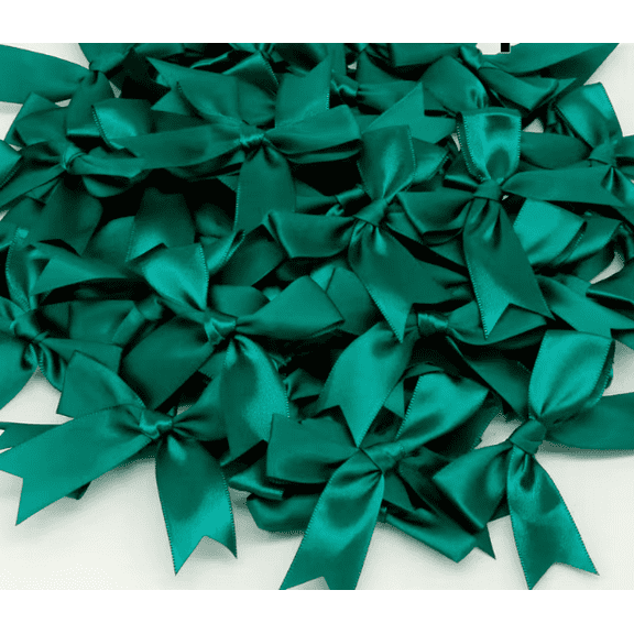 12 Ct Green Bow Satin Ribbon