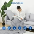 thumbnail image 4 of Cooling Blankets for Hot Sleepers - Summer Blanket Thin Lightweight Breathable Soft Double Side Enhanced Cooling for Bed Couch Sofa, Keep Cool for Night Sweats (Grey, 60 x 80 inches), 4 of 7