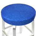 thumbnail image 3 of Lsque Blue Glitter Round Bar chair cushion covers Velvet Fabric Premium Comfort Protects from Scratches and Stains for 14-17 Inch Chair- 14 inch, 3 of 7