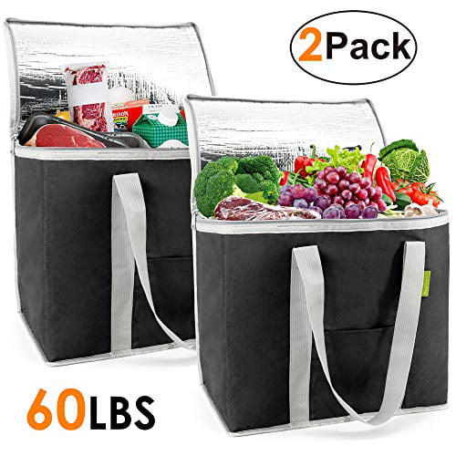 Insulated-Grocery-Bags-Shopping-Cooler-Thermal-Tote 2 Pack for Hot Cold ...