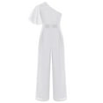 thumbnail image 4 of LiiYii Girl's Jumpsuit One Shoulder Playsuit Bodysuit for Kids One Piece Outfit Rompers White 8, 4 of 5