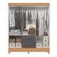 thumbnail image 3 of Ropero Clóset Bertolini Movyli Mueble Armable para Colgar Ropa 6 Puertas 2 Cajones Color Freijo Gris, 3 of 4