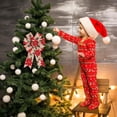 thumbnail image 3 of 2 Pack Christmas Wreath Bows, Christmas  Flowers Pinecone Burlap Linen Bows for Wreath, Medium Tree Topper Ribbon Bow for New Year Home Indoor Outdoor Xmas Party Decoration Wreath Ornament Supplies, 3 of 5