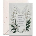 thumbnail image 1 of Religious Sympathy Card with Envelope, 5x7 Inch Lily and Feather Design, Christian Condolence Card with Bible Verse, Elegant Gold-Flecked Envelope, Smudge-Free Writing Surface - Single Card, 1 of 8