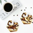 thumbnail image 5 of Disketp Autumn Raccoon In Forest Funny Coasters,6 Pcs Leather Coasters with Holder, Perfect Housewarming Hostess Gifts,Protect Furniture from Water Marks Scratch and Damage,Hexagon, 5 of 7