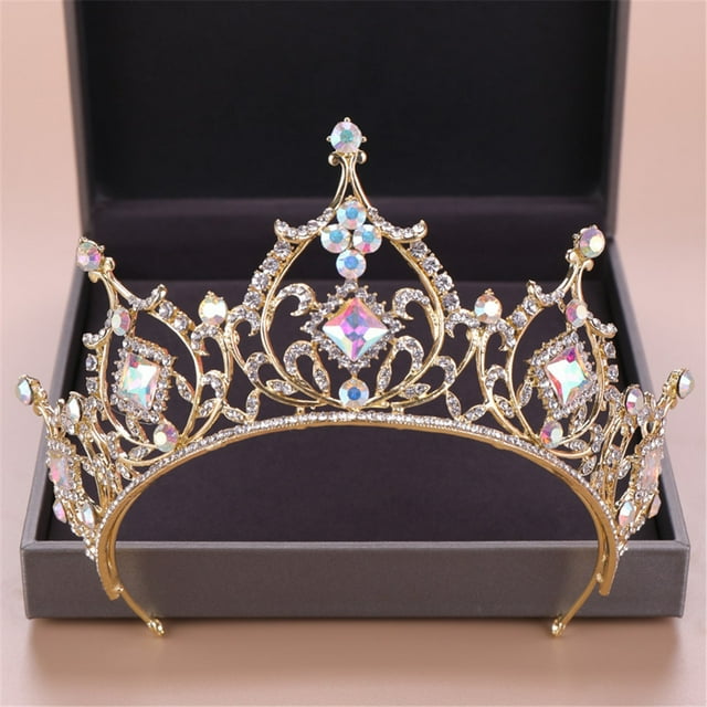 Bandeau de Mariage Princesse Couronne de Mariée Couvre-Chef Bandeau de Mariée Bandeau pour Femmes Or
