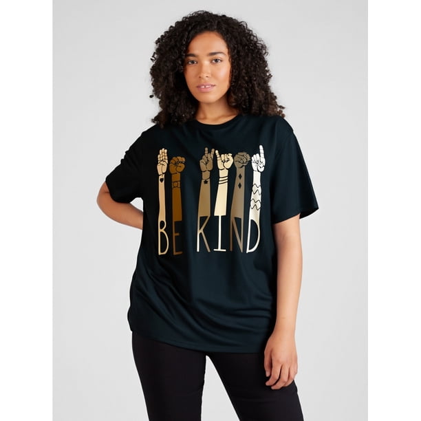 Camiseta multicultural "Be Kind", camiseta deportiva de ocio