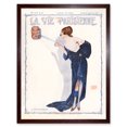 thumbnail image 1 of Vintage French Fashion La Vie Parisienne Down Masks Feather Magazine Cover Art Print Framed Poster Wall Decor 12x16 inch, 1 of 5