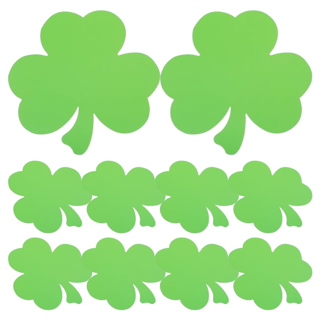 KAKOWELY st. patrick's day sticker 40pcs Paper Shamrock Cutouts for St. Patrick's Day Decorations Classroom Bulletin Board Decor for DIY Craft Projects Shamrock Cutouts for Wall