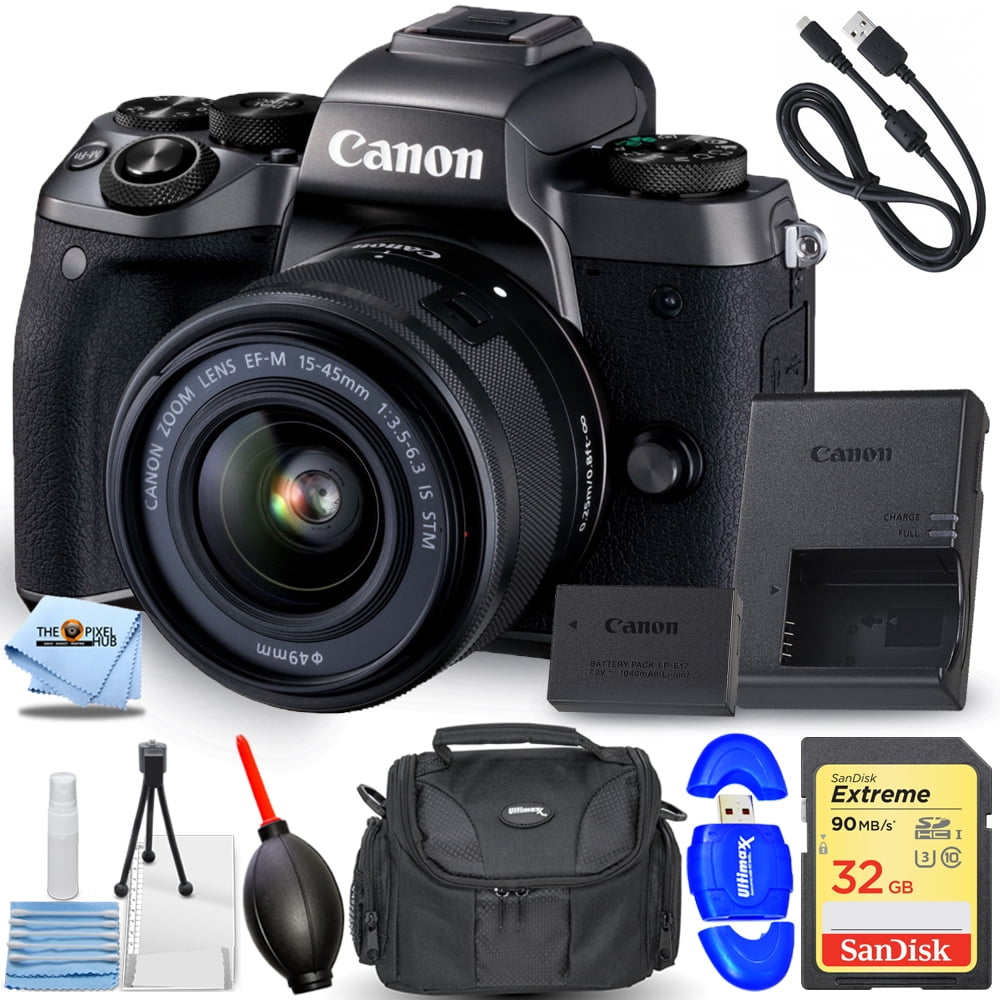 Canon EOS M5 Mirrorless Digital Camera with 1545mm Lens 7PC Accessory Bundle