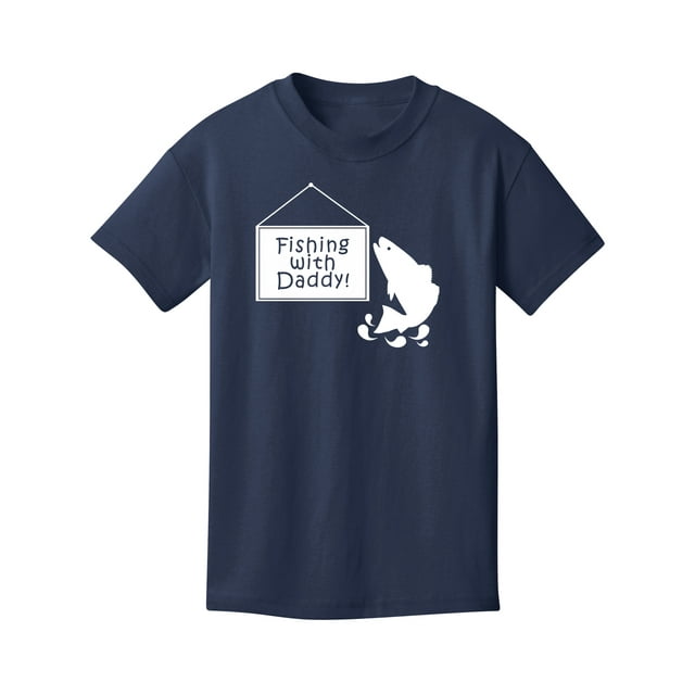 Gravity Trading Fishing with Daddy Youth Cotton Tee - Navy - Large