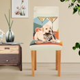 thumbnail image 4 of Yayeee 4 Pack Dining Chair Covers Stretch Parson Chairs Slipcovers Seat Protector, Beige Glasses, 4 of 6