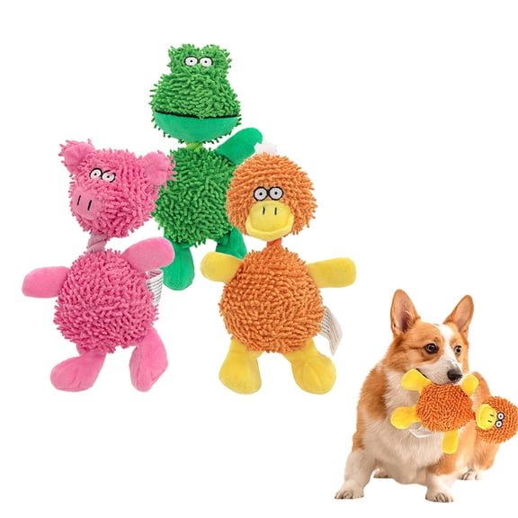 Indestructible Dog Toys for Aggressive Chewers, Stuffed Animal Plush Squeaky Dog Toy, Interactive Chew Toy for Puppy Small Medium Large Dogs, 1Pcs Green