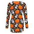 thumbnail image 5 of Blusa suelta informal de manga larga con cuello redondo y bolsillo para mujer, Tops estampados de Halloween Fridja  fjkfkj95, 5 of 5