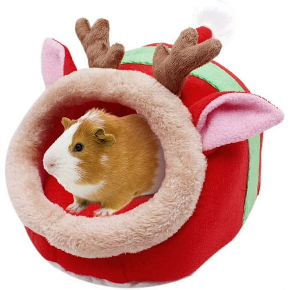 Chinchilla Hedgehog Guinea Pig Bed Accessories Cage Toys Bearded Dragon House Hamster Supplies Habitat Ferret RatS5-Reindeer