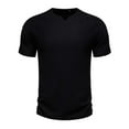 thumbnail image 2 of Wancir Men's Notch T-Shirt, Soft Cotton Short Sleeve Slim Fit Basic Split V Neck T Shirts for Men, 2 of 8