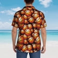 thumbnail image 6 of Daiia Vintage Basketball Hawaiian Shirt for Men Gentle Cotton Regular Short Sleeve Casual-Large, 6 of 9