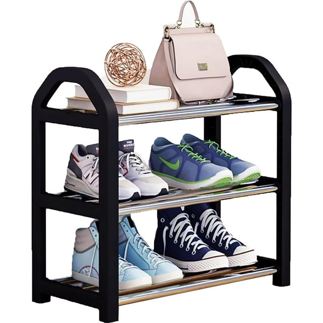 RHAFAYRE Zapatero Pequeño, Zapatero de 3 Niveles, Mini Zapatero, Organizador de Zapatero Estrecho para Entrada de Armario y Pasillo 42 x 19 x 43 cm Sincero Electrónica