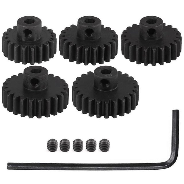 32P Hardened Steel Pinion Gear Set 1/8 Inch 3.175mm Hole 20T 21T 22T 23T 24T with Hex Key for RC Brushless Brush Motor