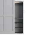 thumbnail image 7 of Kumix Full Size Murphy Bed, Wooden Full Wall Bed with 2 Wardrobe and Storage Shelf, Multifunctional Foldable Platform Bedframe for Guest-Room, Bedroom, Gray, 7 of 7