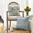 thumbnail image 3 of Summer Take Me to The Beach Coral Starfish Throw Pillow Covers, 18 x 18 Inch Home Sweet Home Motto Blue Cushion Case for Sofa Couch Set of 4, 3 of 6